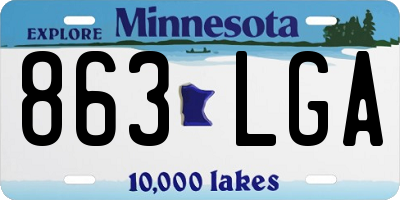 MN license plate 863LGA