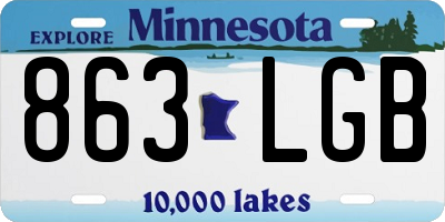 MN license plate 863LGB