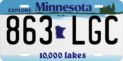 MN license plate 863LGC