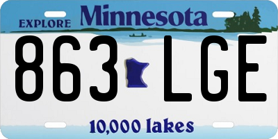 MN license plate 863LGE
