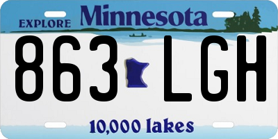 MN license plate 863LGH