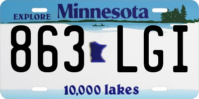 MN license plate 863LGI