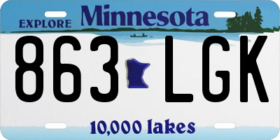 MN license plate 863LGK