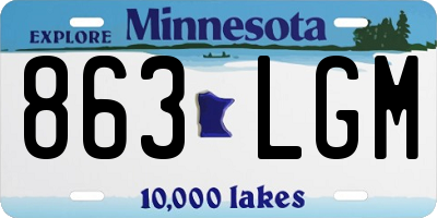 MN license plate 863LGM