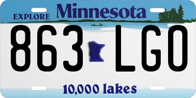 MN license plate 863LGO