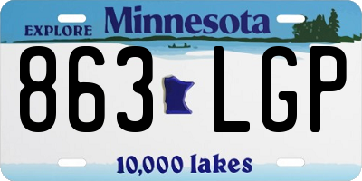 MN license plate 863LGP