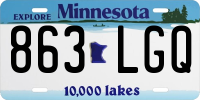 MN license plate 863LGQ