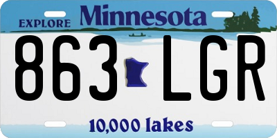 MN license plate 863LGR