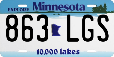 MN license plate 863LGS