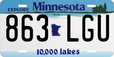 MN license plate 863LGU