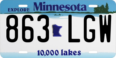 MN license plate 863LGW