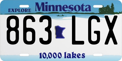 MN license plate 863LGX