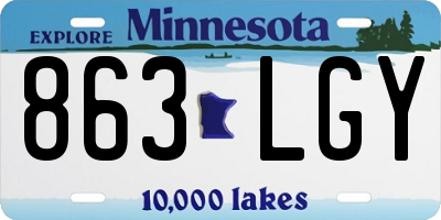 MN license plate 863LGY