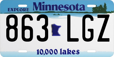 MN license plate 863LGZ
