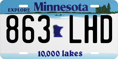 MN license plate 863LHD