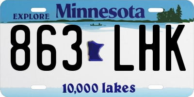 MN license plate 863LHK