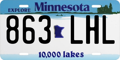 MN license plate 863LHL
