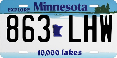 MN license plate 863LHW
