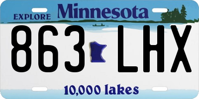 MN license plate 863LHX