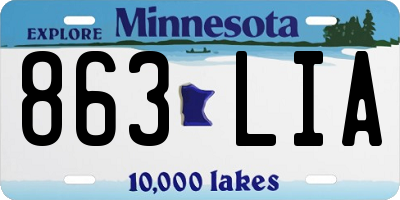 MN license plate 863LIA