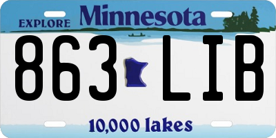 MN license plate 863LIB