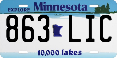 MN license plate 863LIC