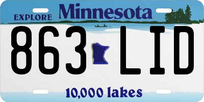 MN license plate 863LID