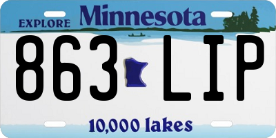 MN license plate 863LIP