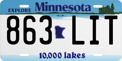 MN license plate 863LIT