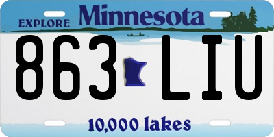 MN license plate 863LIU