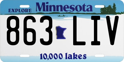 MN license plate 863LIV