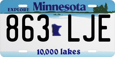 MN license plate 863LJE