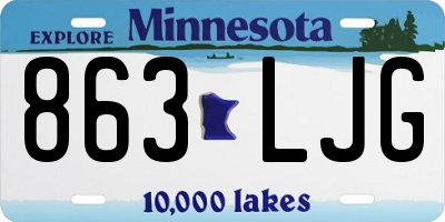MN license plate 863LJG