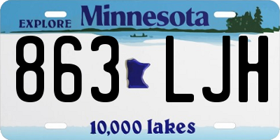 MN license plate 863LJH