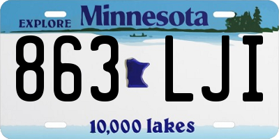 MN license plate 863LJI