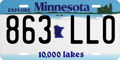 MN license plate 863LLO
