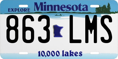 MN license plate 863LMS