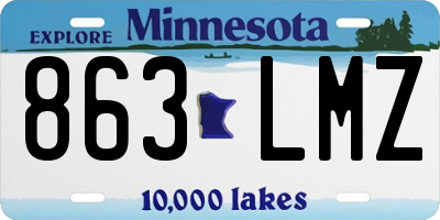 MN license plate 863LMZ