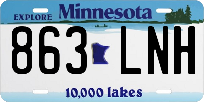 MN license plate 863LNH