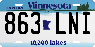 MN license plate 863LNI