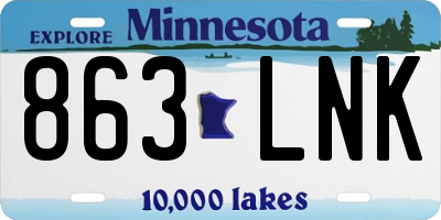 MN license plate 863LNK