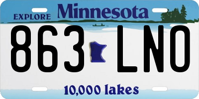 MN license plate 863LNO