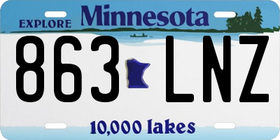 MN license plate 863LNZ
