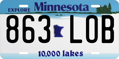 MN license plate 863LOB