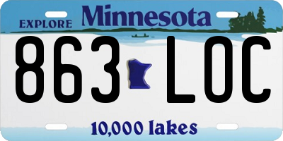 MN license plate 863LOC
