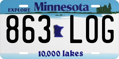 MN license plate 863LOG