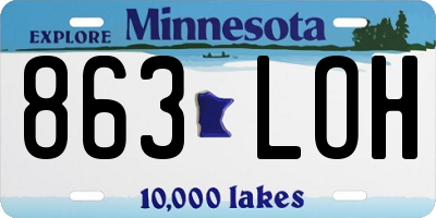 MN license plate 863LOH