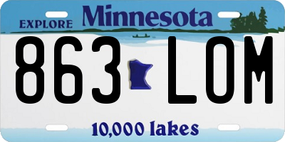MN license plate 863LOM