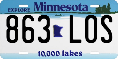 MN license plate 863LOS