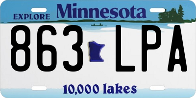 MN license plate 863LPA